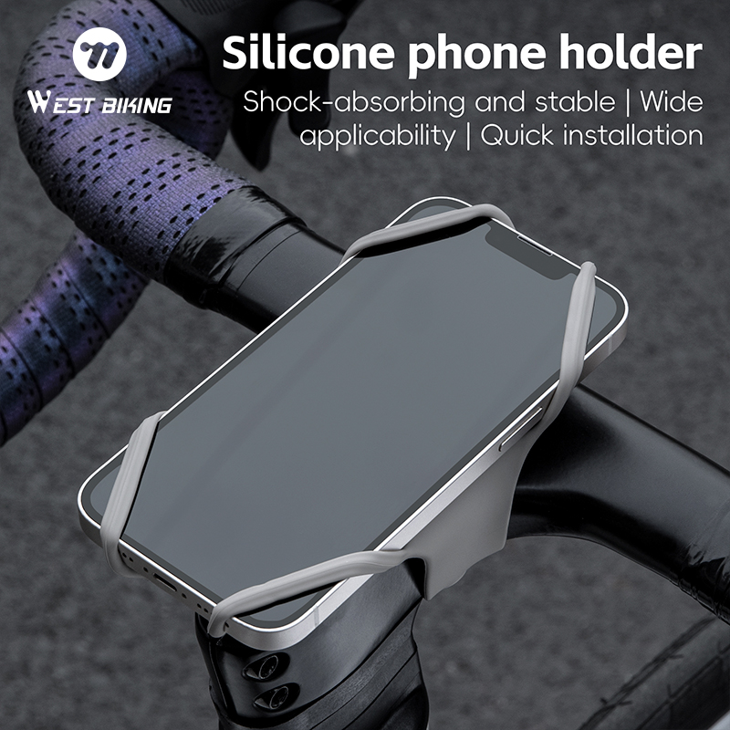 Phone Mount Handlebar - WEST BIKING Universal Silicone Bike Phone