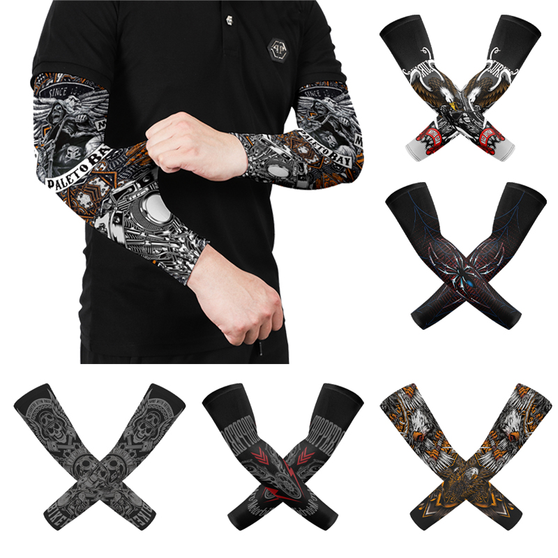 Motorcycle Gear Sleeve - 1Pair Ice Silk Arm Sleeves Men