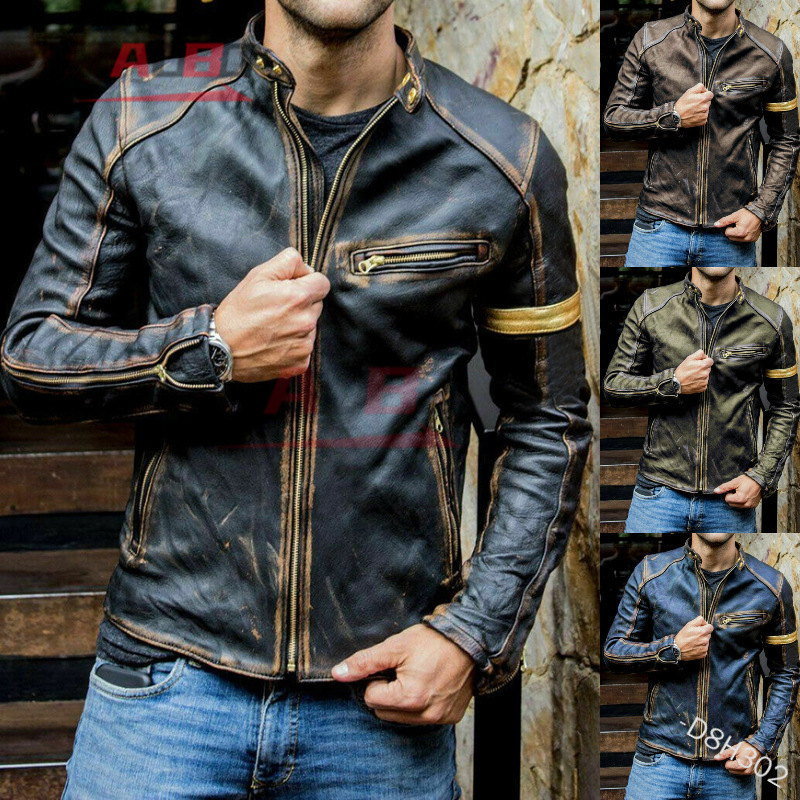 Motorcycle Retro Leather Jacke - Gearx Motorcycle Jacket ulasan dan harga